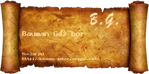 Bauman Gábor névjegykártya