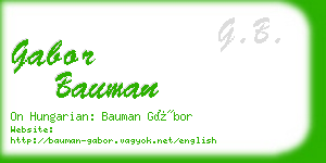 gabor bauman business card